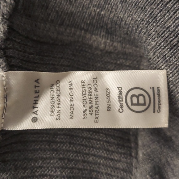 ATHLETA S Canyon Long Sleeve Thumbhole Pullover Striped Sleeve Sweater - Picture 13 of 14